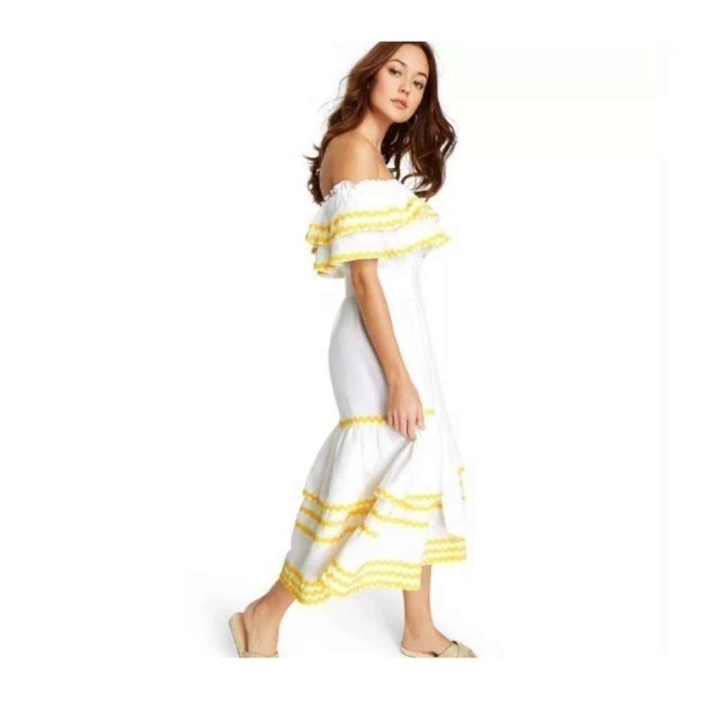 Lisa Marie Fernandez For Target Ric Rac Off Shoulder Dress Size Large - Picture 2 of 7
